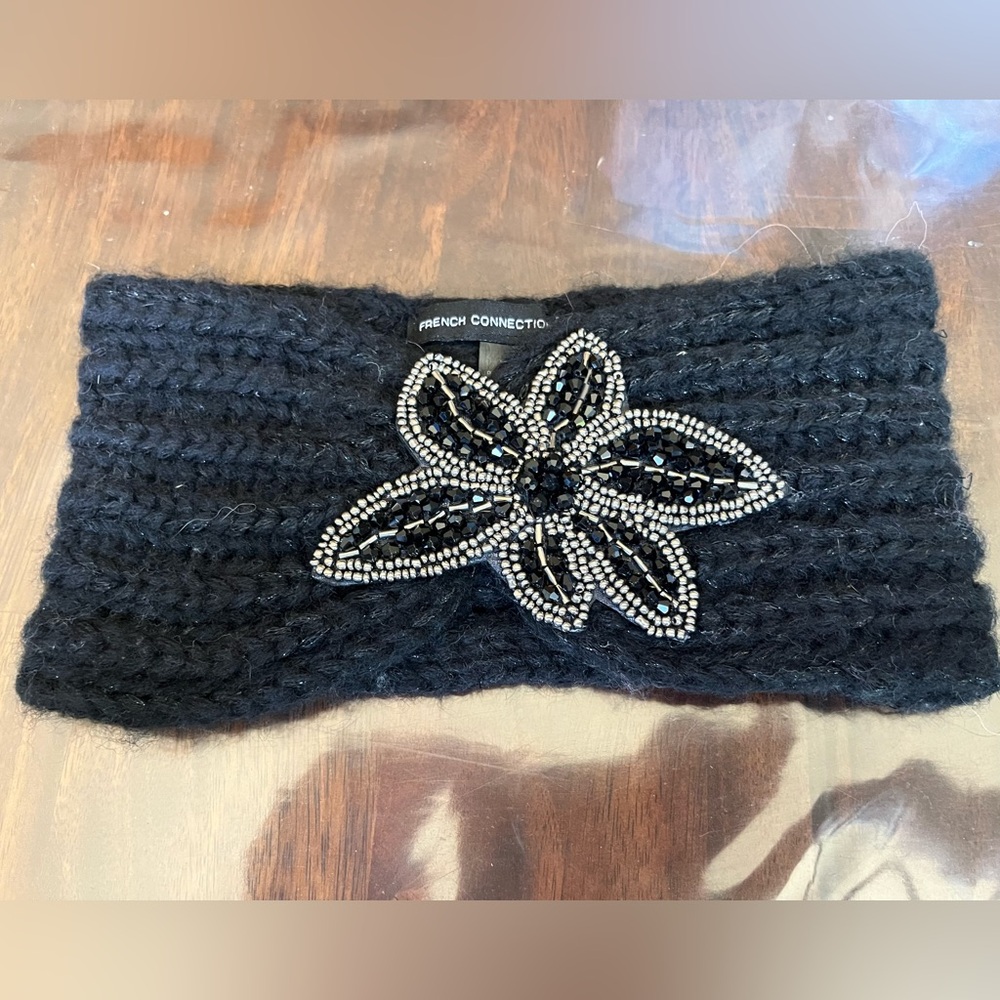 French Connection Black Knitted Hair Accessory